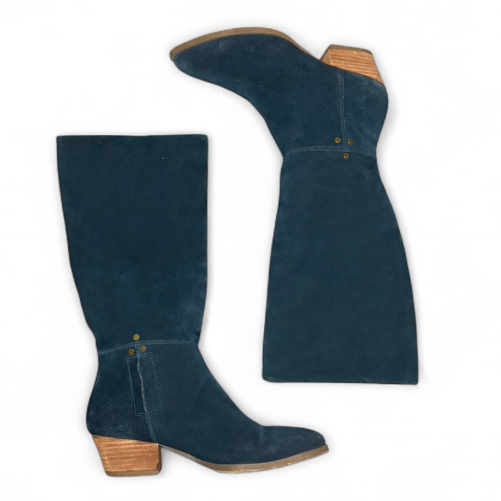 Band of Gypsies Larkspur Blue Suede Leather Slouchy Boots